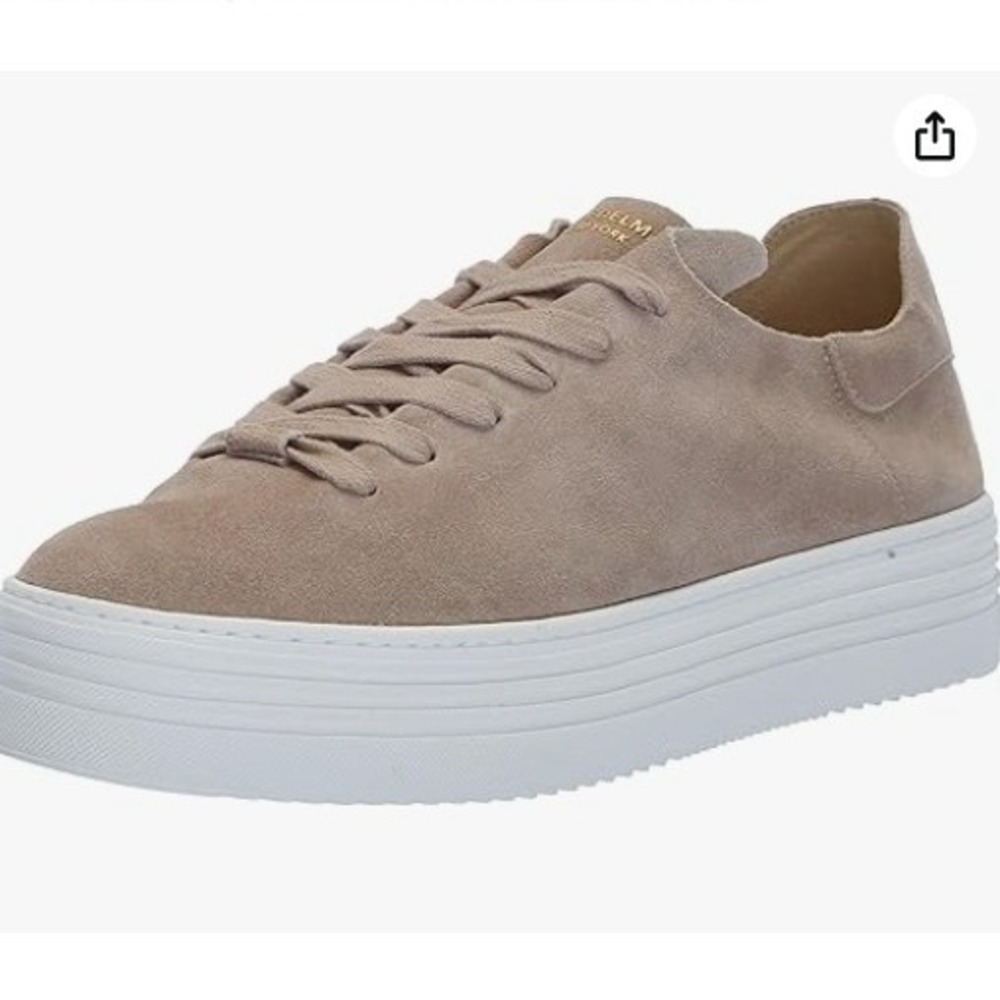 Sam Edelman Pippy Suede Platform Sneakers‎ Oatmeal Tan Low Top Womens 7.5